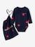 Kit Maternité 'Mon coeur' chemise de nuit grossesse + body bébé + pochon écru+marine 19 - vertbaudet enfant 