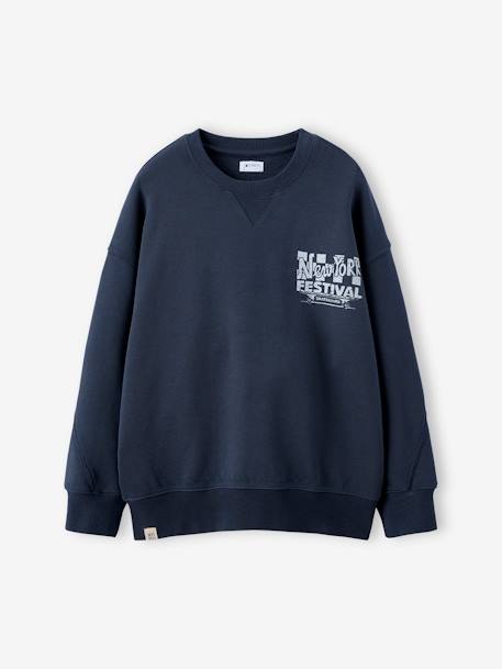Sweat loose effet délavé noir 1 - vertbaudet enfant 