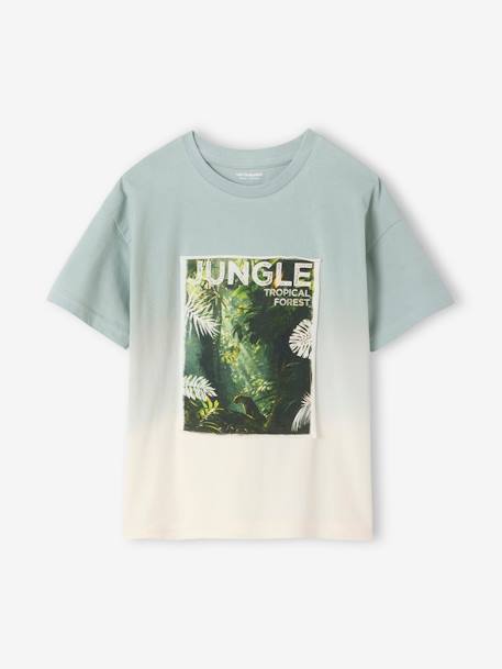 T-shirt tie & dye motif photoprint garçon vert sauge 2 - vertbaudet enfant 