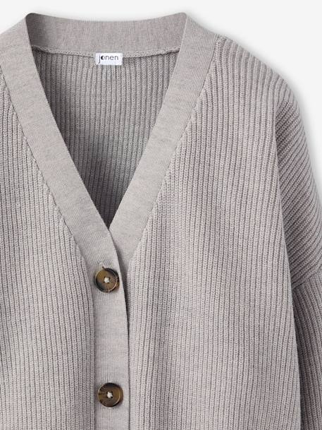 Gilet court fille écru+gris chiné 8 - vertbaudet enfant 
