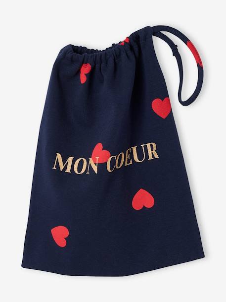 Kit Maternité 'Mon coeur' chemise de nuit grossesse + body bébé + pochon écru+marine 16 - vertbaudet enfant 