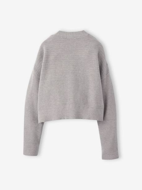 Gilet court fille écru+gris chiné 7 - vertbaudet enfant 