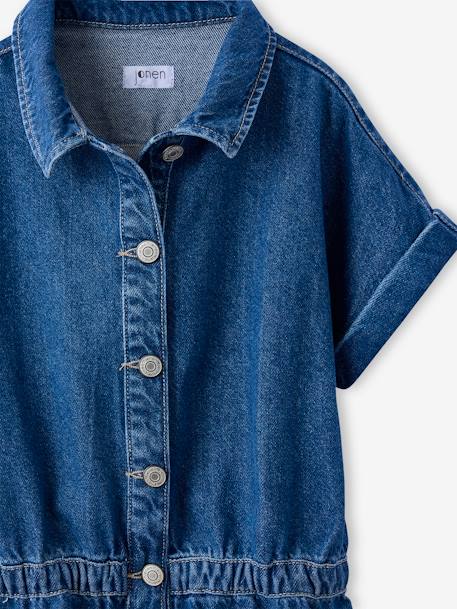 Combishort en jean fille bleu moyen 3 - vertbaudet enfant 