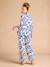 Pantalon de grossesse large imprimé fleurs avec bandeau bleu roi 4 - vertbaudet enfant 