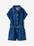Combishort en jean fille bleu moyen 1 - vertbaudet enfant 