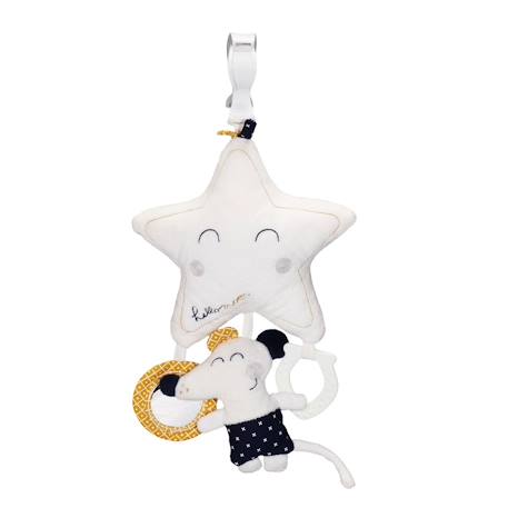 Jouet d'activites avec pince en velours - hello Blanc 1 - vertbaudet enfant 