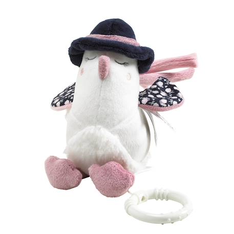 Peluche mini musical oiseau en velours - miss fleur de lune Blanc 2 - vertbaudet enfant 