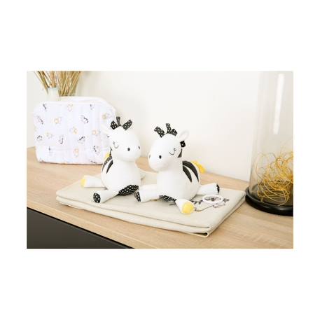 Doudou en velours - pluche et pompon Blanc 3 - vertbaudet enfant 
