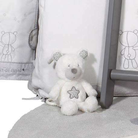 Peluche mini musical ours en velours - celeste Blanc 2 - vertbaudet enfant 