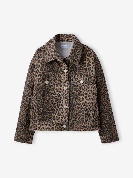 Veste fille oversize motif léopard beige 4 - vertbaudet enfant 