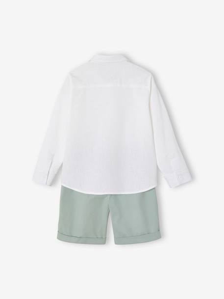Ensemble céremonie chemise et bermuda garçon vert sauge 5 - vertbaudet enfant 