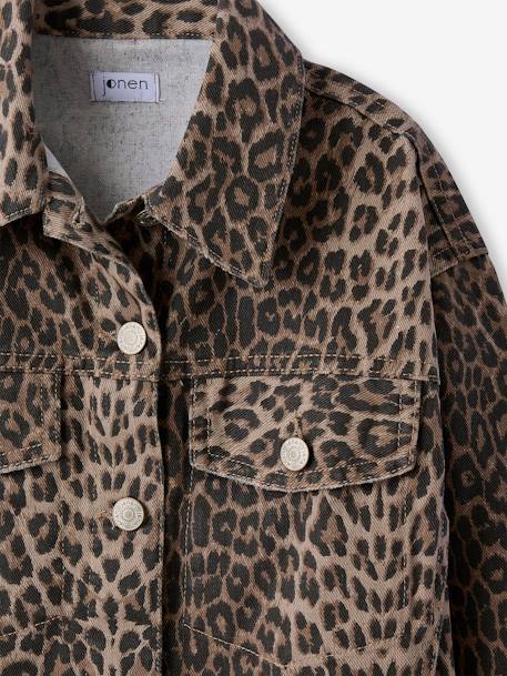 Veste fille oversize motif léopard beige 6 - vertbaudet enfant 