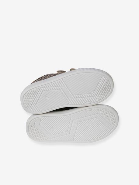 Baskets enfant fille cuir à scratchs beige imprimé+or 5 - vertbaudet enfant 