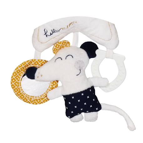 Jouet d'activites avec pince en velours - hello Blanc 2 - vertbaudet enfant 