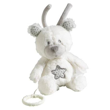 Peluche mini musical ours en velours - celeste Blanc 1 - vertbaudet enfant 