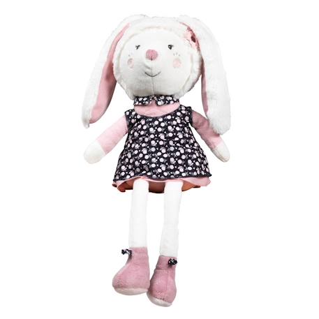 Doudou lapin grand modèle en velours - miss fleur de lune Blanc 2 - vertbaudet enfant 