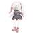 Doudou lapin grand modèle en velours - miss fleur de lune Blanc 2 - vertbaudet enfant 