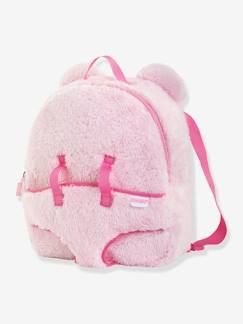 Jouet-Poupons et poupées-Sac à dos porte poupon peluche rose