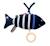 Peluche mini musical poisson en velours - baby sailor Bleu 1 - vertbaudet enfant 