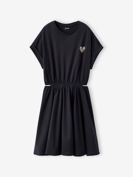 Robe fille avec ouvertures côtés anthracite+vanille 1 - vertbaudet enfant 