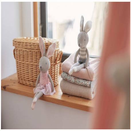 Peluche lapin en coton Gris 4 - vertbaudet enfant 