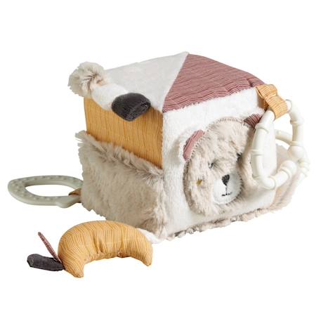 Cube d'activité bébé en velours - timouki Beige 1 - vertbaudet enfant 
