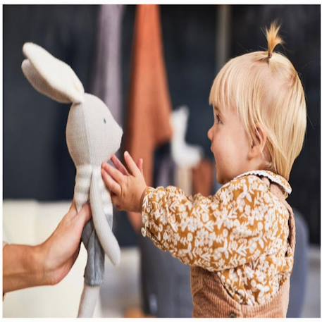 Peluche lapin en coton Gris 3 - vertbaudet enfant 