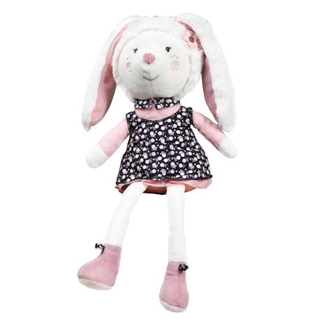 Doudou lapin grand modèle en velours - miss fleur de lune Blanc 1 - vertbaudet enfant 