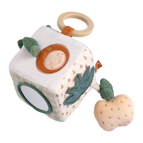 Cube d'activités bébé en velours - botanica Blanc 1 - vertbaudet enfant 