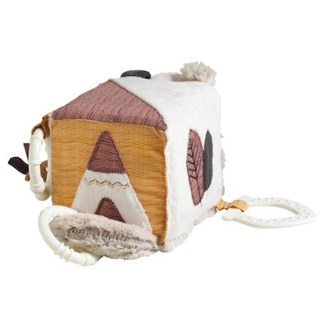 Cube d'activité bébé en velours - timouki Beige 2 - vertbaudet enfant 