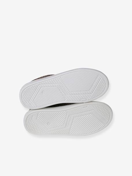 Baskets enfant fille en cuir à lacets beige imprimé+or 4 - vertbaudet enfant 