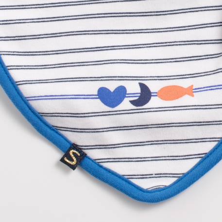 Lot de 2 bavoirs en coton marinière - baby sailor Bleu/blanc 2 - vertbaudet enfant 