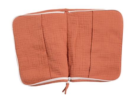 Protège carnet de santé en double gaze de coton - uni terracotta Beige+Rose+Rouge+Vert 6 - vertbaudet enfant 
