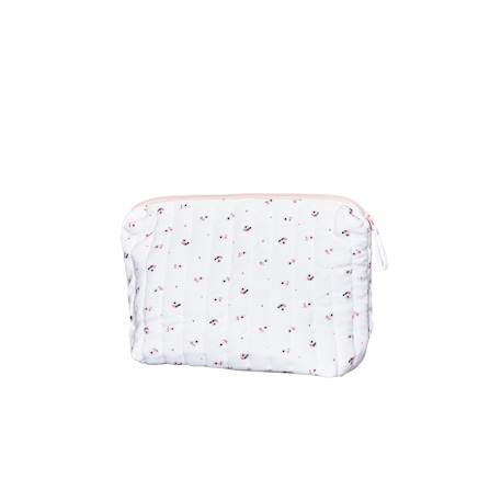 Trousse de toilette en coton bio - miss fleur de lune Blanc 1 - vertbaudet enfant 