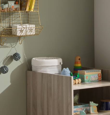Lot de 2 panières de rangement en double gaze de coton - baby sailor Marron/beige 2 - vertbaudet enfant 
