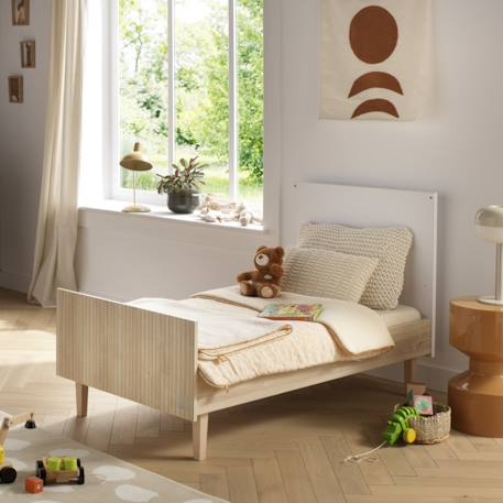 Lit bébé évolutif - little big bed sur pieds bois - paloma Blanc/marron+Marron/beige 4 - vertbaudet enfant 