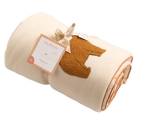 Tour de lit ours en double gaze de coton - orsino Beige 2 - vertbaudet enfant 