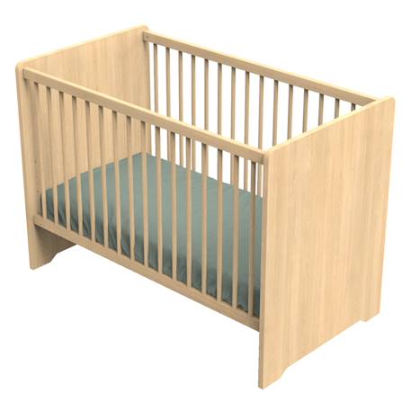 Lit bébé avec têtes de lit arrondies en bois décor chêne miel - vanille Beige+Marron 4 - vertbaudet enfant 