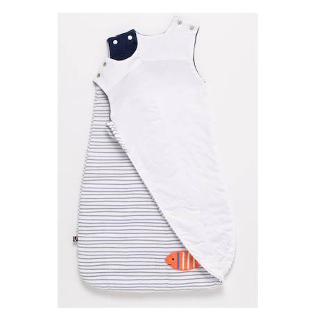 Gigoteuse bébé hiver en double gaze de coton marinière - baby sailor Blanc/bleu 3 - vertbaudet enfant 