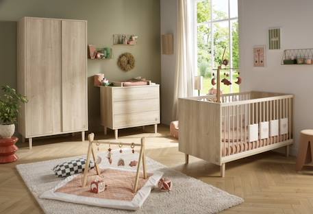 Lit bébé évolutif - little big bed sur pieds bois - paloma Blanc/marron+Marron/beige 11 - vertbaudet enfant 