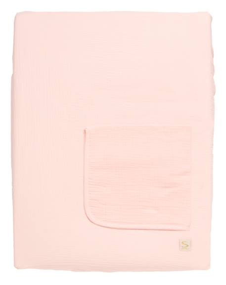 Matelas à langer avec sa housse en double gaze de coton et sa serviette - uni sauge Beige+Rose+Rouge+Vert 4 - vertbaudet enfant 