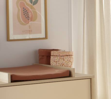 Panière de rangement en double gaze de coton - uni petale Beige+Rose+Rouge+Vert 8 - vertbaudet enfant 