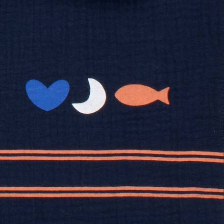 Langes en coton bio boite de 3 - baby sailor Bleu foncé/blanc 2 - vertbaudet enfant 