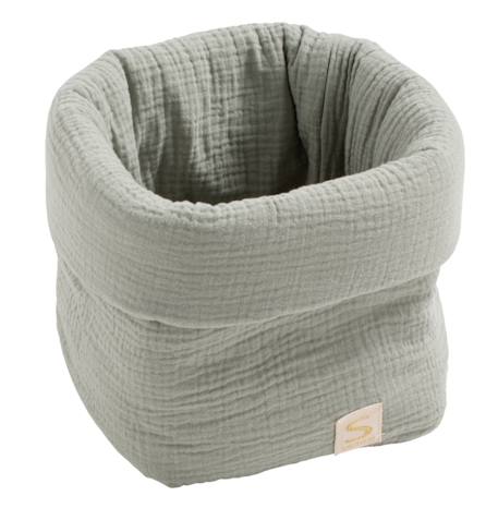 Panière de rangement en double gaze de coton - uni petale Beige+Rose+Rouge+Vert 10 - vertbaudet enfant 