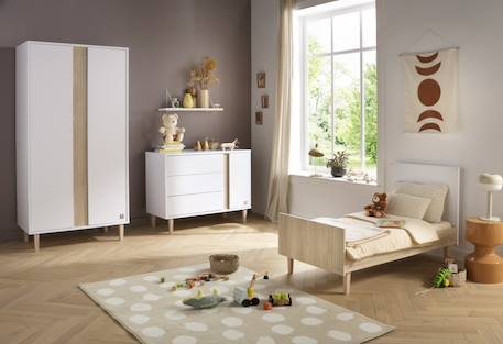Lit bébé évolutif - little big bed sur pieds bois - paloma Blanc/marron+Marron/beige 6 - vertbaudet enfant 