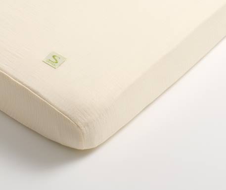 Draps housse bébé en coton bio - uni petale Beige+Rouge+Vert 2 - vertbaudet enfant 