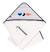 Cape de bain et gant en double gaze de coton et éponge - baby sailor Blanc 1 - vertbaudet enfant 
