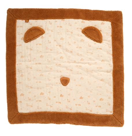 Grand tapis de jeu en double gaze de coton et sherpa - orsino Beige 1 - vertbaudet enfant 