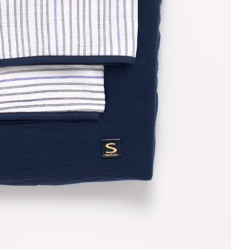 Housse de matelas à langer et linges en gaze de coton - baby sailor Bleu foncé 2 - vertbaudet enfant 