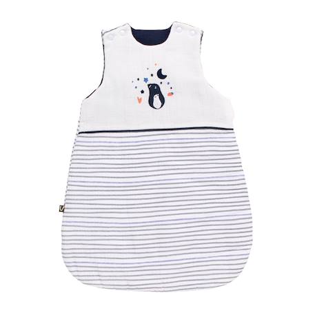 Gigoteuse bébé hiver naissance en double gaze de coton marinière - baby sailor Blanc/bleu 1 - vertbaudet enfant 